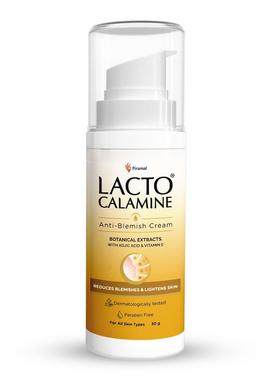 Lacto Calamine Anti- Blemish Face Cream 30g With Kojic Acid Botanical Extracts and Vitamin Fades Acne Marks and Blemishes Reduces Pigmentation and Lightens Skin and Dermatologically Tested