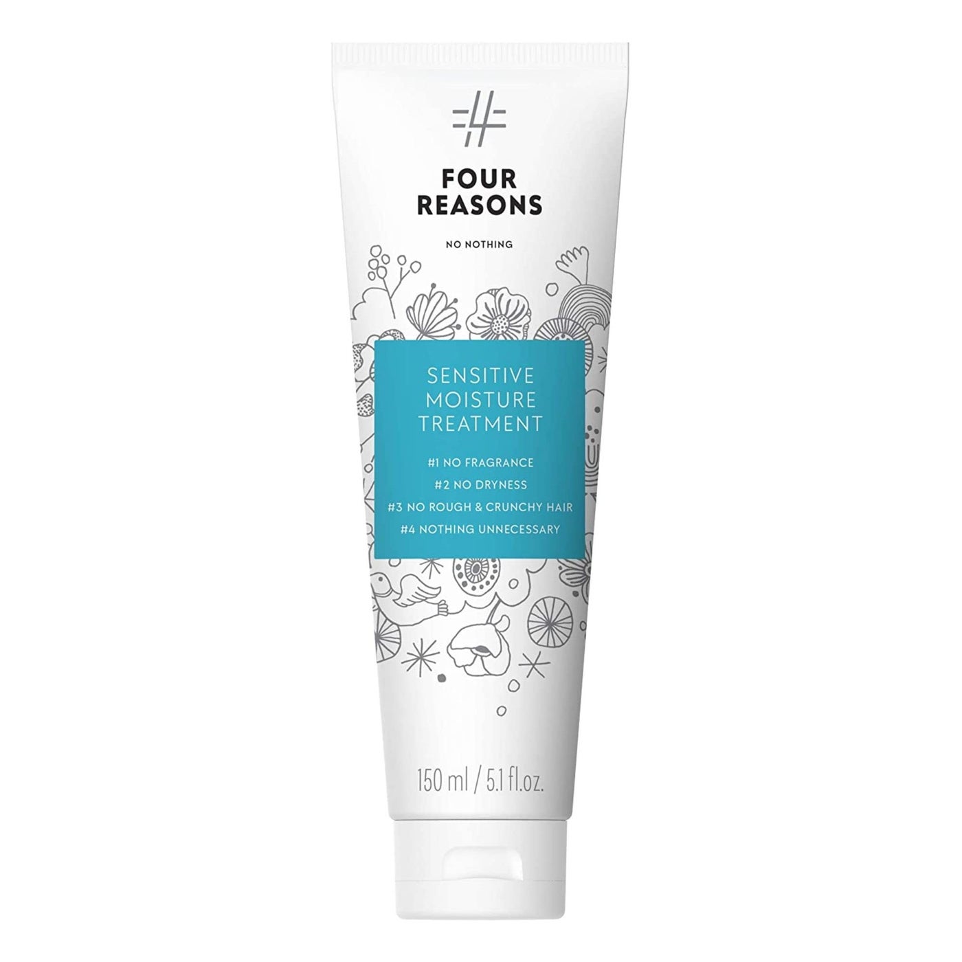 No nothing Sensitive Moisture Treatment - Perfume-free, Moisturising Intensive Treatment - For Dry and Damaged Hair - 100% Vegan -150 ml (New Packaging)