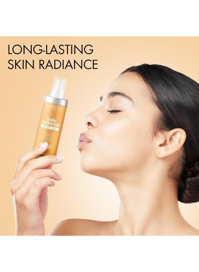 Majestic Pure Vanilla & Timeless Glow Body Oil Combo Set | 100ml Each | Shea Butter, Coffee & Sesame Oil | Firming, Moisturizing & Skin Repair | After Shower Oil for Women & Men - image 7