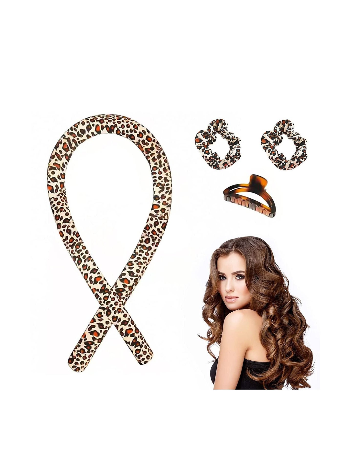 Heatless Hair Rollers, Hair Curlers for Long Hair with Hair Clips and Scrunchie, No Heat Curls Silk Ribbon Hair Rollers Sleeping Soft Headband Wave Formers Hair Curlers, DIY Hair Styling Tools