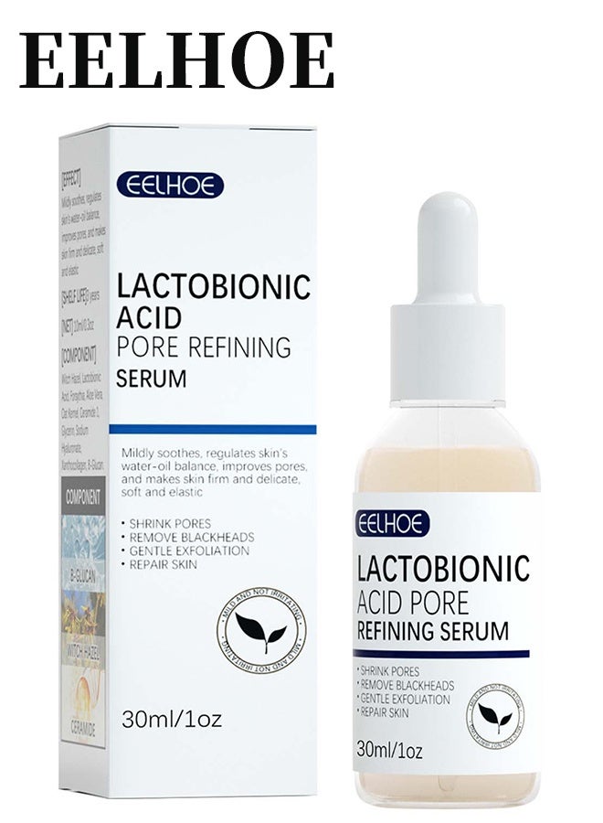 Lactobionic Acid Pore Refining Serum, Pore Shrinking Rejuvenates The Skin Moisturizing And Moisturizing Gently Shrinks And Refines Pores Hydrating Face Organic 30ml