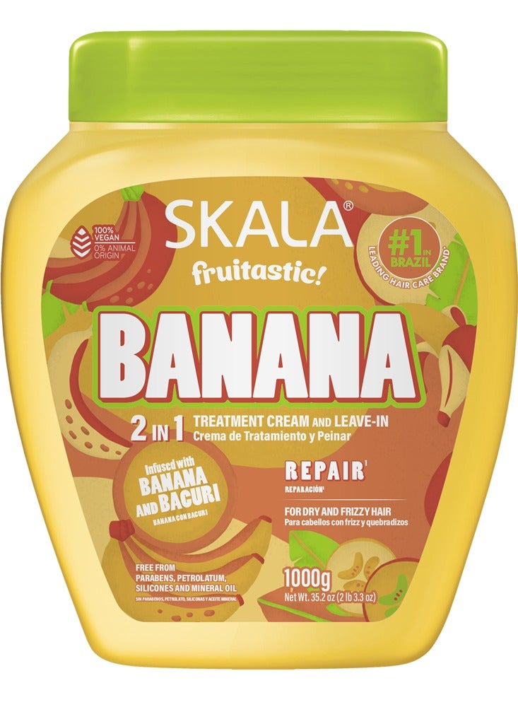 Brasil Banana & Bacuri Conditioning Cream | Ideal for Smooth, Frizzy, Dry, Curly, Oily, Weak & Damaged Hair