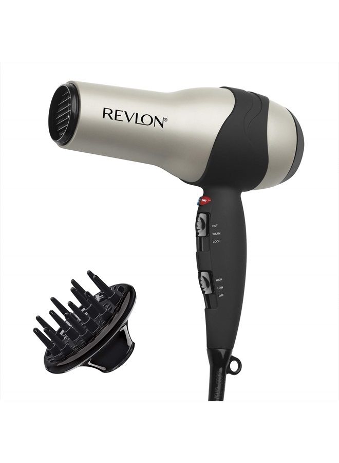 Revlon Turbo Hair Dryer | 1875 Watts of Maximum Shine, Fast Dry (Silver)