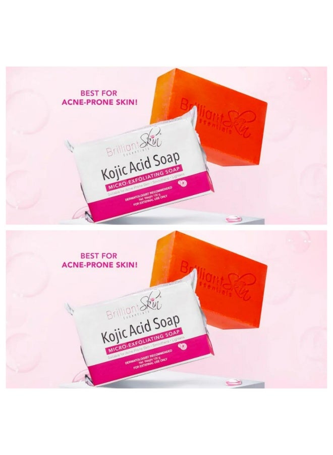 Kojic Acid Soap Micro, Exfoliating Soap Suitble For Acne prone Skin Smoothens And Lighthens 135g 2 pcs