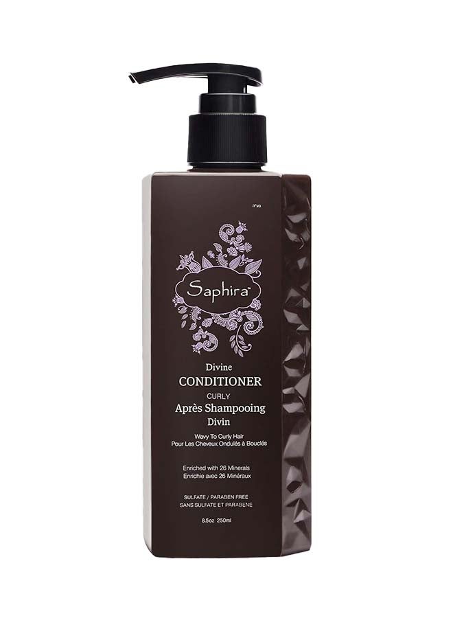 Divine Curly Conditioner, Sulfate-Free, Paraben-Free, Hydrates, Defines And Softens Curly, Wavy, Multi-Textured, Thick Hair 250 ml