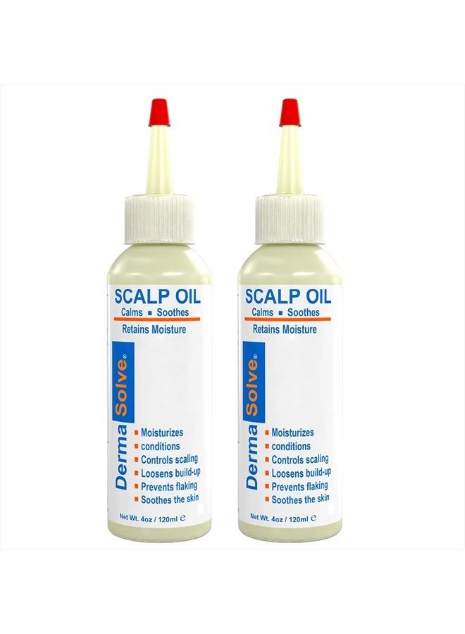Psoriasis Scalp Oil 2-Pack - 4.0 oz Each, for Psoriasis, Seborrheic Dermatitis & Dandruff, Loosen Scaling, Moisturize, Soothe Itching & Flaking