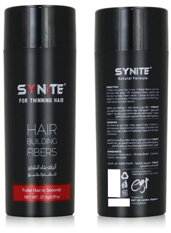 SYNITE Hair Building Fibers for Thinning Hair (Dark Brown) | Hair Powder for Thinning Hair & Bald spots 27.5g Bottle | Fuller Hair Look Thicker in Seconds