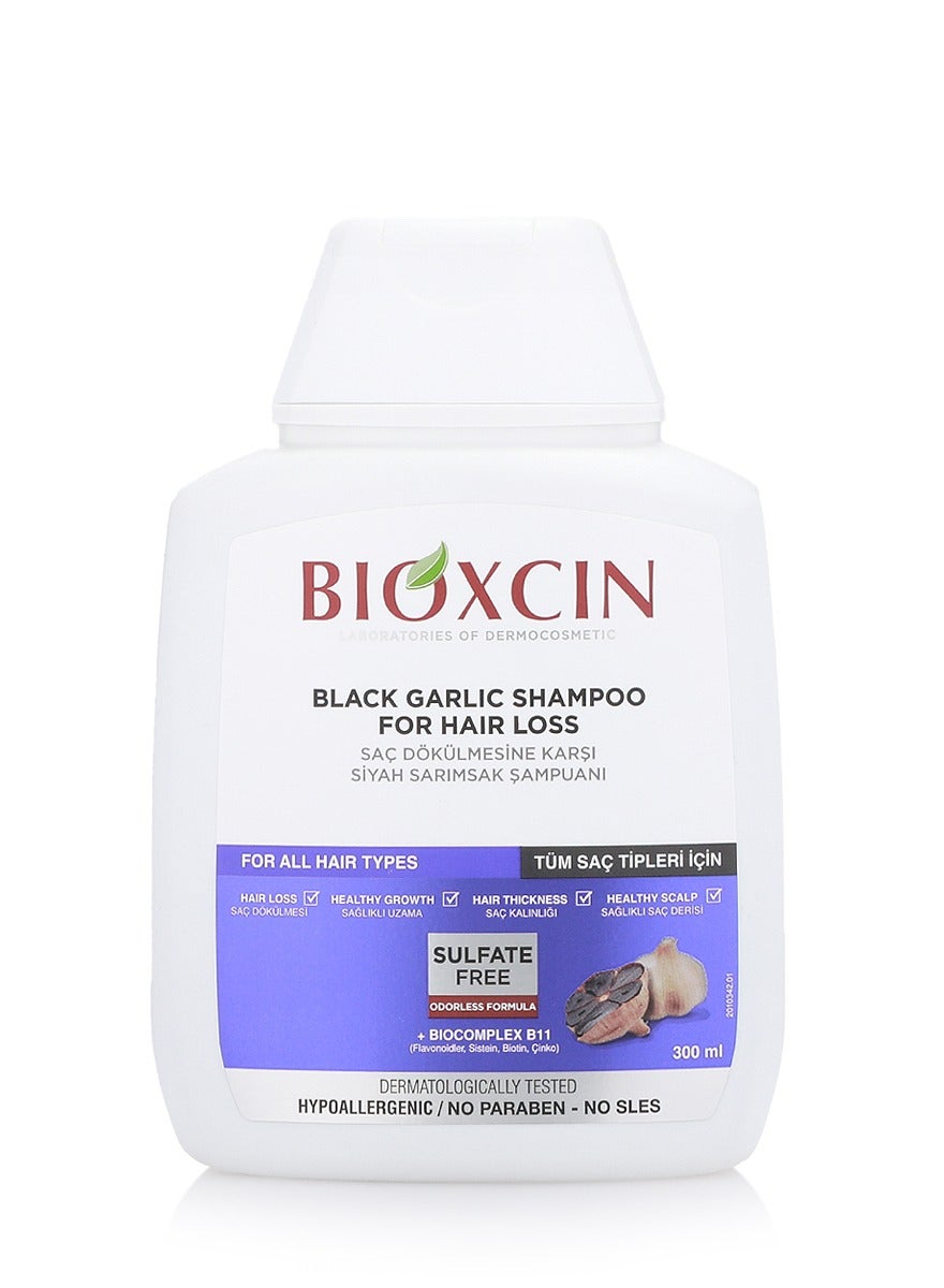 Black Garlic Shampoo (300 ml) – Nourishing Hair Care for Hair Loss, Weak & Damaged Hair, with Black Garlic Extract & BioComplex B11, Sulfate-Free, Dermatologically Tested