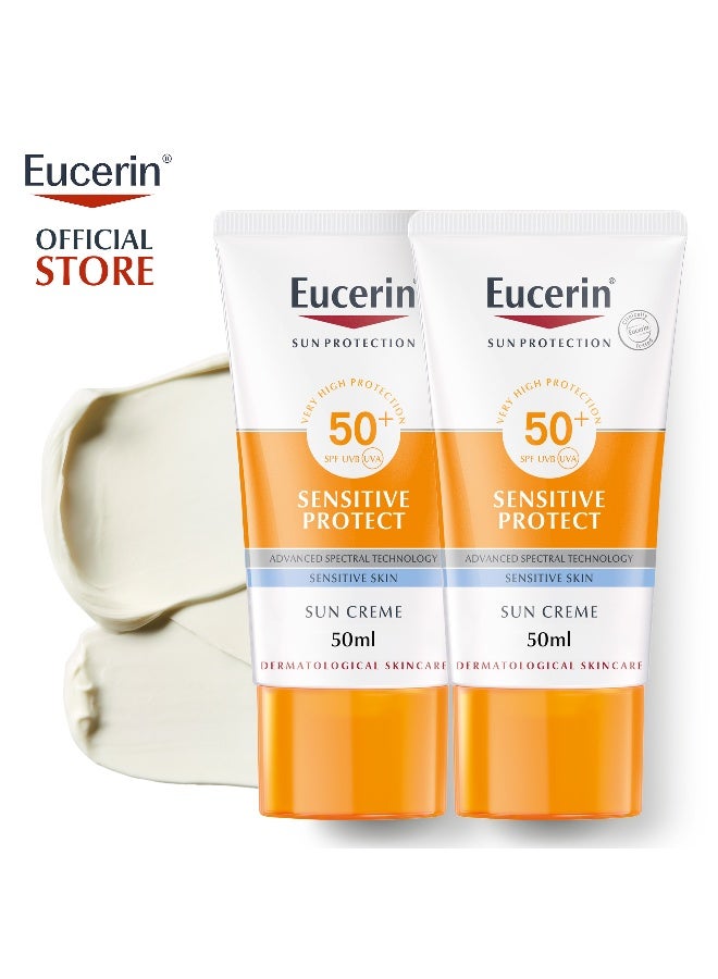 Pack Of 2 Sensitive Protect Sun Cream For Sensitive & Dry Skin - 50ml