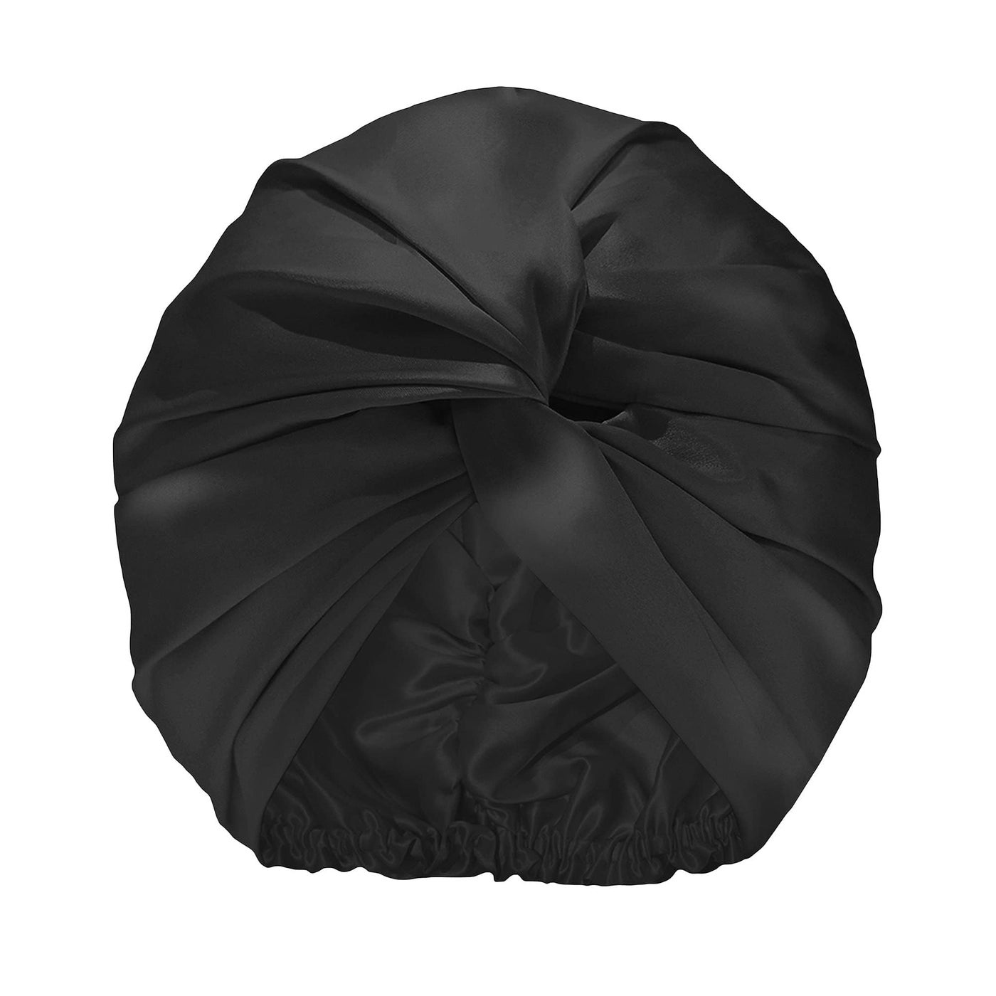 SLIP Pure Silk Turban - Black | 100% Mulberry Silk, Ultra Soft & Gentle on Hair, Prevents Breakage & Frizz | Stylish Hair Accessory for Nighttime & Travel | Adjustable Fit, Luxurious Comfort