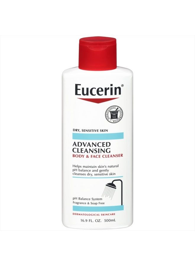Advanced Cleansing Body & Face Cleanser - Fragrance & Soap Free for Dry, Sensitive Skin - 16.9 fl. oz Bottle