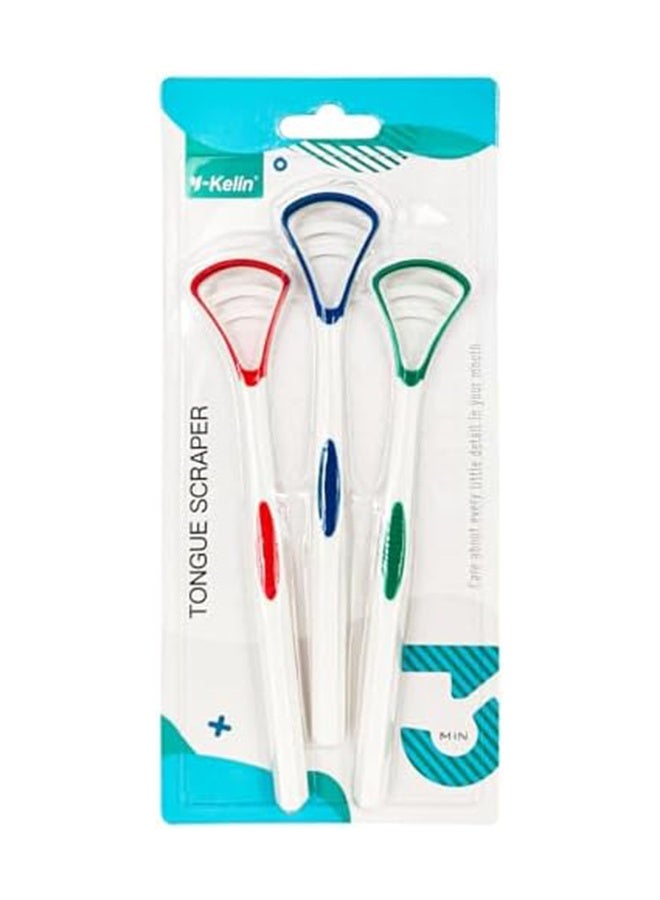 Y-Kelin Tongue Scraper Tongue Brush 3 Color Pack(3 pcs)