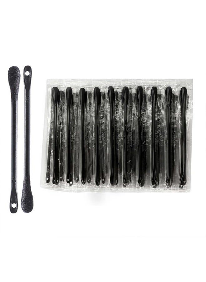 200 Disposable Plastic Blackhead Remover Tool Double Headed Cotton Swabs Stick Blackhead Extractor Removal Stick Pimple Popper Tool Beauty Tool, Black