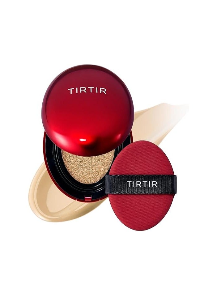 TIRTIR Mask Fit Red Cushion Foundation | Japan's No.1 Choice for Glass skin, Long-Lasting, Lightweight, Buildable Coverage, Semi-Matte (24W Soft Beige, 0.63 Fl Oz