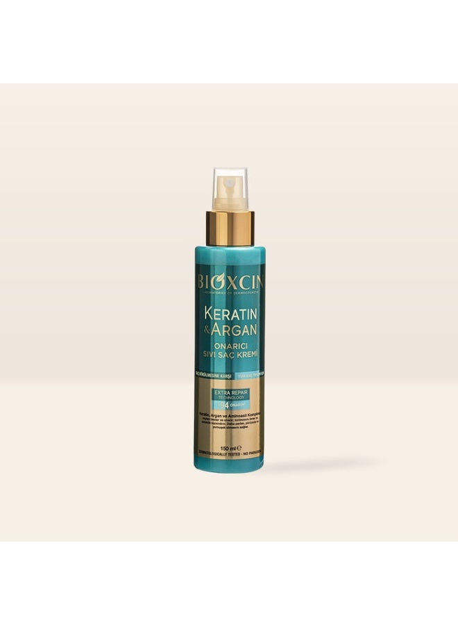 Keratin & Argan Repair Liquid Hair Conditioner (150 ml) – Leave-In Hair Conditioner for Dry, Damaged & Frizzy Hair, with Keratin & Argan Oil, Lightweight No-Rinse Formula
