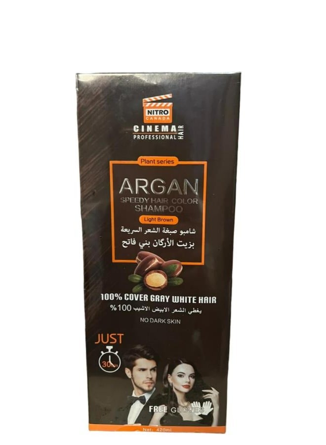 Argan Speedy Hair Color Shampoo Light Brown 420 ML