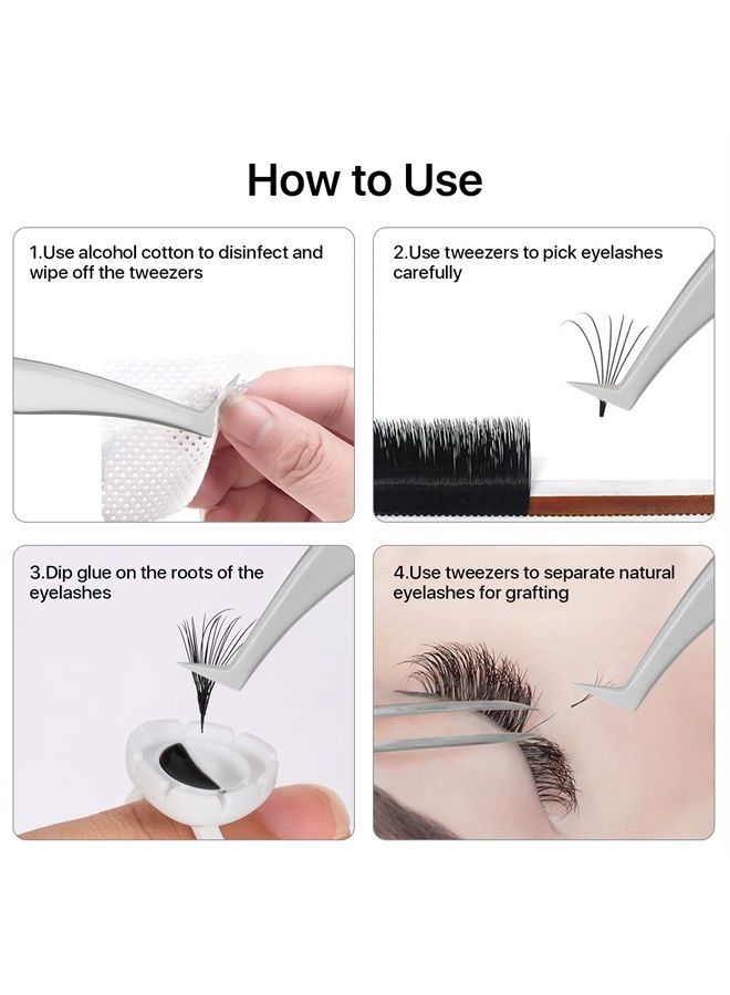 Volume Lash Tweezers, Stainless Steel Eyelash Extension Tweezers, Professional Precision Mega Curved Angled Tweezer, Silver