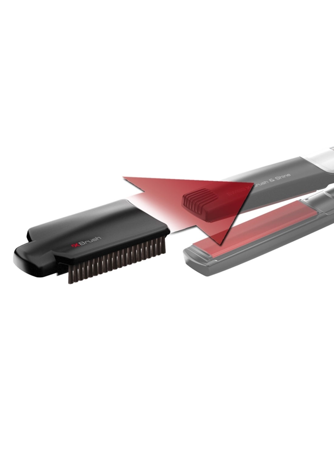Hair Straightener - SWISS'X  SUPER Brush And Shine, Ions generator, 5X  Ceramic with Tourmaline, ultra-fast heat up Max 230 degree, Cool tips, Color care. Ionic care - 100.20/IS - image 2