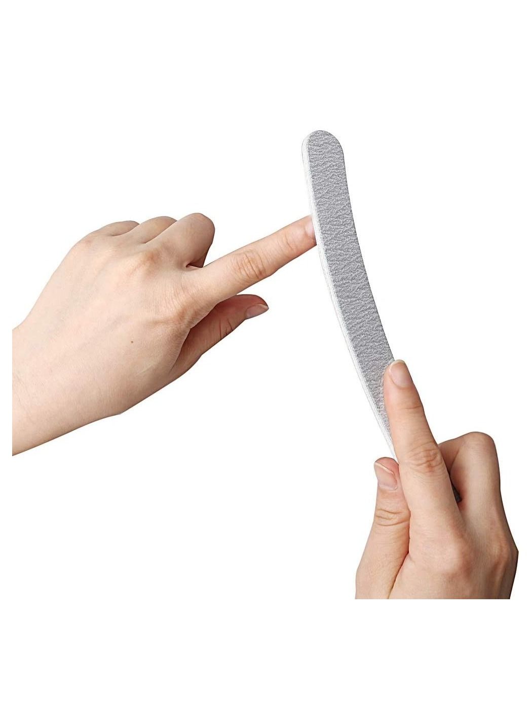 Nail File 25pcs Professional Nail Filer Curved zebra file Double Sided 100/180 grit  Emery Board Nail Styling Grooming Tools for Manicure Acrylic Nails Gel Fingernails Natural Gel Nails