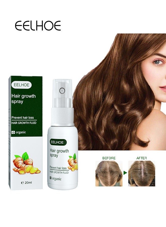 Ginger Hair growth spray, Rapid Growth Hair Treatment 7 Day Hair Growth Serum Essence Oil Regrow, Ginger Essential Oil Stop Hair Loss Hair, Thinning Treatment Hair Growth Oil for Women & Men(20ML)
