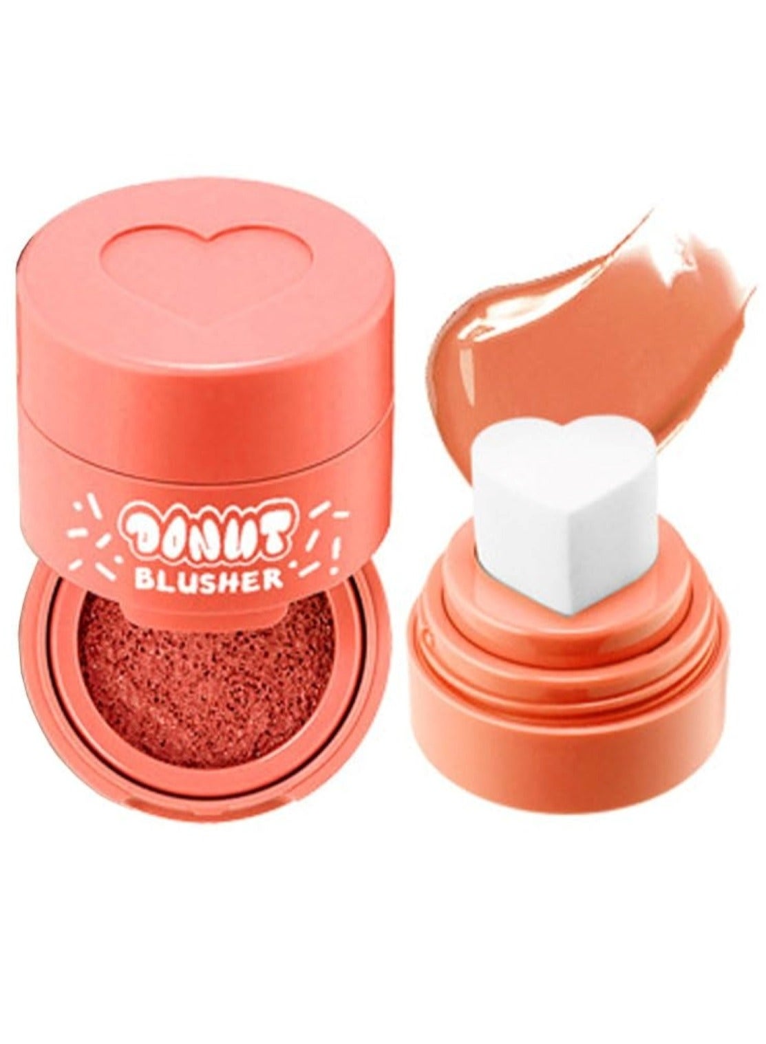 Rosy Cheeks Heart-Shaped Cushion Blusher for Flawless Glow Orange Milk