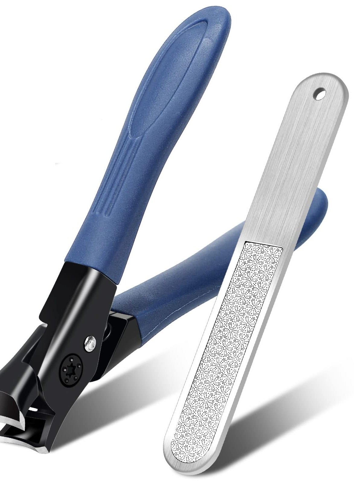 Nail Clippers for Thick Nails, Toenail Clippers, Heavy Duty Nail Clippers for Thick Toenails, Stainless Steel Toenail Clippers with Fingernail File, Professional Nail Trimming Tools