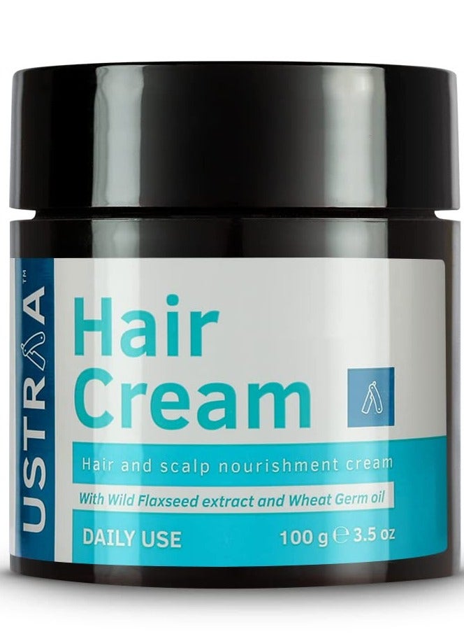 Hair Cream for Men - 100g - For Daily Use with Light Hold- Style & nourishment | Wheat Germ Oil | Wild Flax Seed Extracts