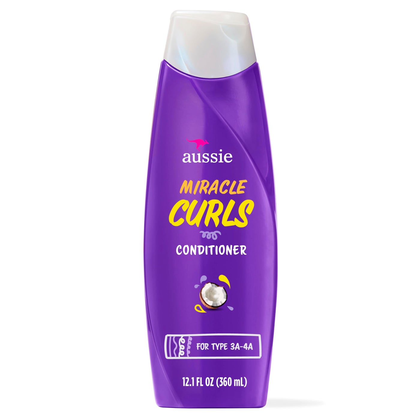 Aussie Miracle Curls Conditioner with Coconut Oil, Paraben Free, 12.1 fl oz
