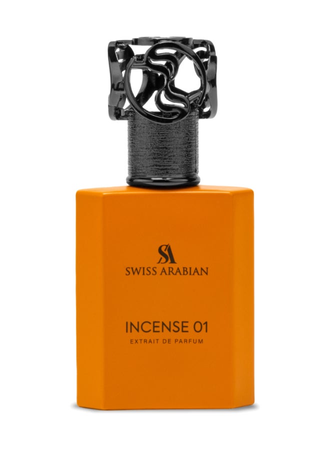 Incense 01 Extrait De Parfum, 50ml, Premium Quality Perfume, Unisex Fragrance, Fresh Incense, Luxurious Blend Perfume for Women and Men