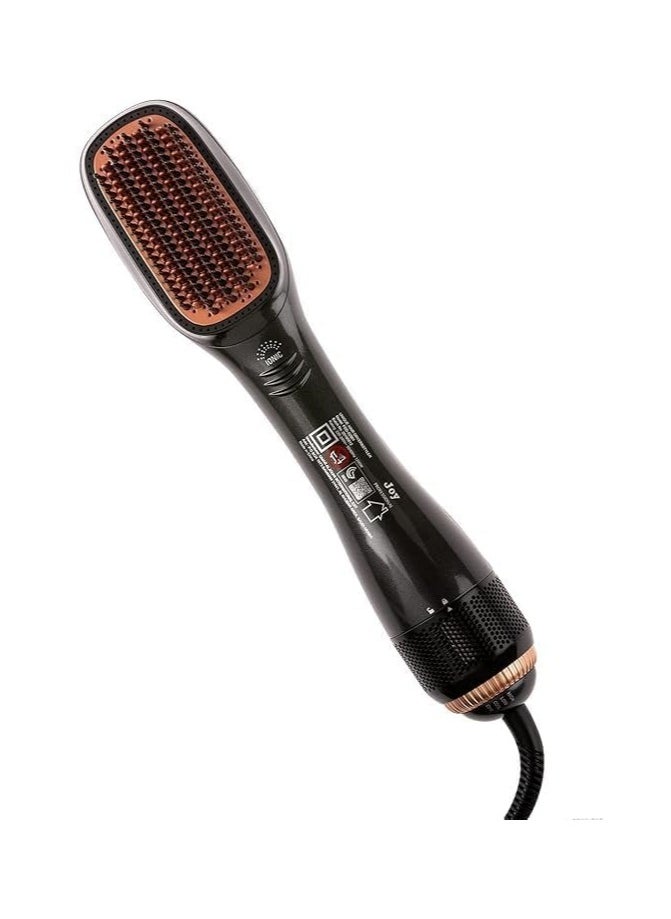 JOY PROFESSIONAL 2-in-1 Hair Styling Brush – Heated Straightening & Curling Comb with Fast Heating Ceramic Plates, Anti-Frizz Technology, Adjustable Temperature Settings, Lightweight Design – Easy Styling for Smooth, Voluminous, Frizz-Free Hair