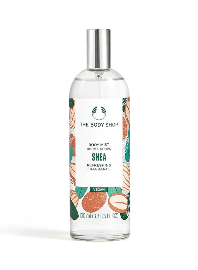 Shea Body Mist Spray | Refreshing & Hydrating Body Fragrance with 97% Natural Ingredients | Vegan, Sweet Nut Scent, 100ml
