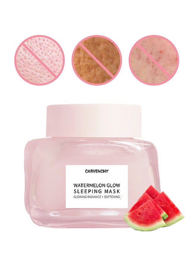 Watermelon Glow Sleeping Mask, Watermelon Overnight Face Masks Skincare, with AHA, Hyaluronic Acid, Niacinamide - Anti Aging Face Cream for Smooth, Glowing (50ml)