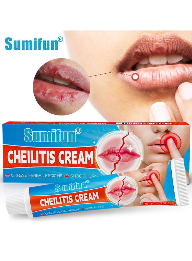 Cheilitis Cream, Healing Lip Balm For Severely Chapped Lips, Natural Ingredients For Instant Cooling and Pain Relief, Dead Skin Removal/Fade Lip Lines/Improve Lip Color