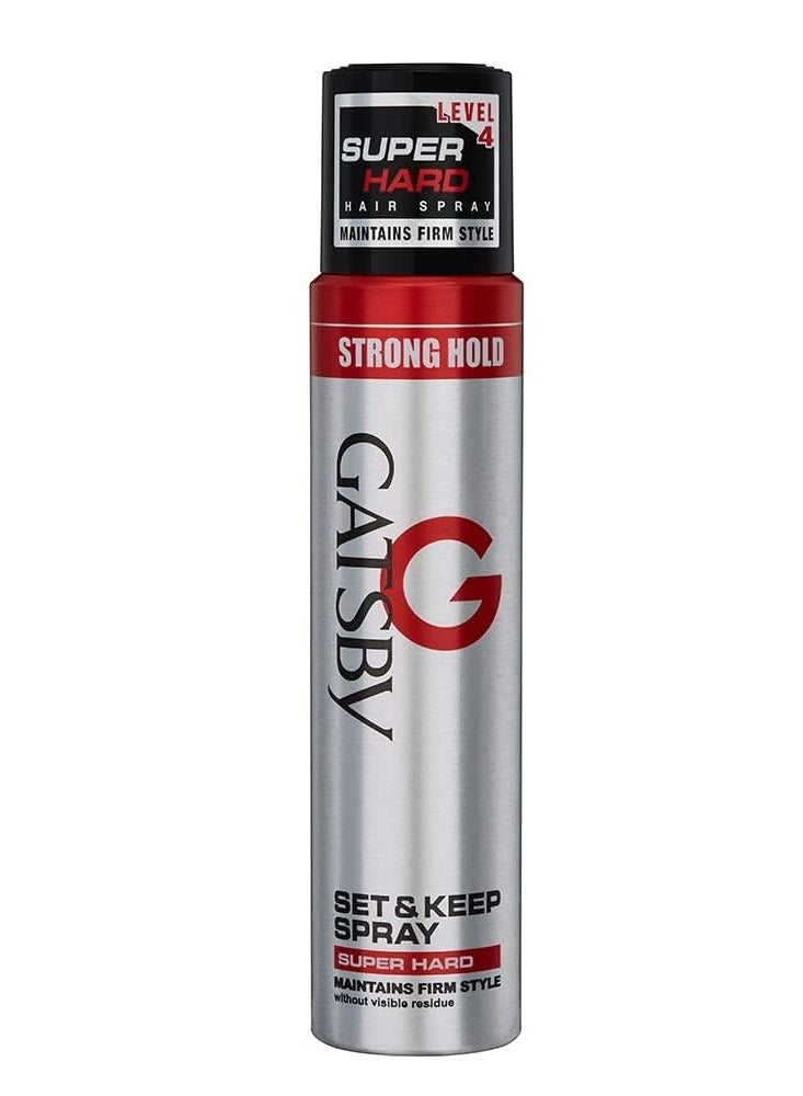 Gatsby Set +Keep Spray Super Hard  Strong Setting Power For a Firm Style  250ml
