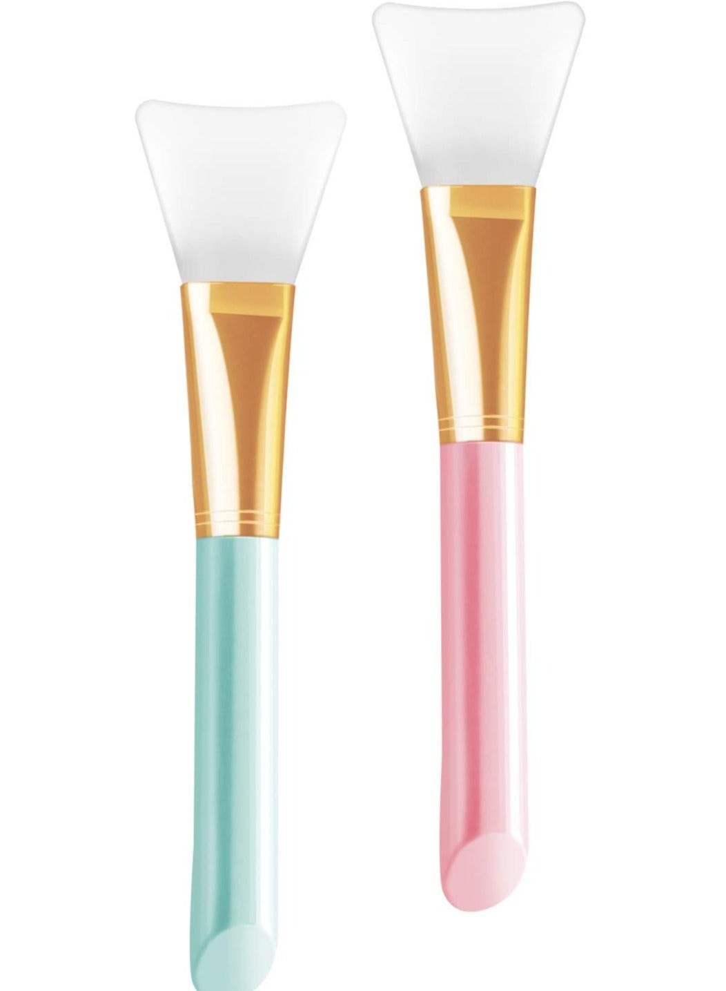 2 PCS ORiTi Silicone Brushes Cosmetic Scrapers Facial Applicator Brushes for Applying Facial Mask Eye Mask Serum or DIY Makeup Tool - Blue Pink