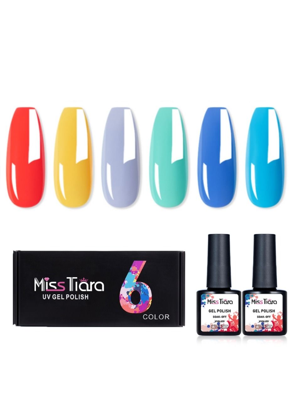 6-Piece UV and LED Nail Gel Polish Set