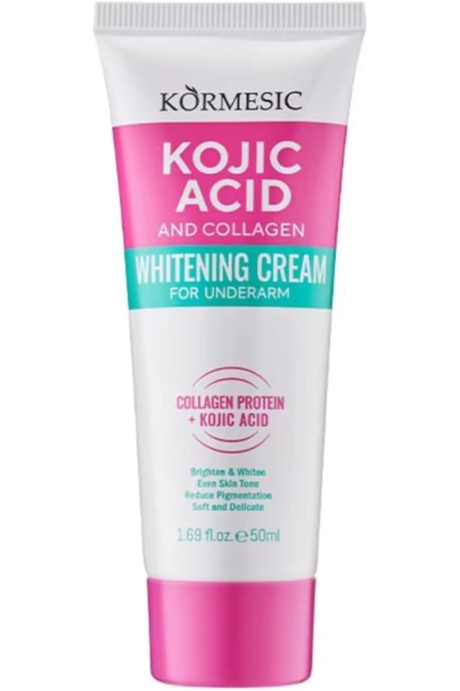 Kojic Acid & Collagen Underarm Whitening Cream 50ML, Whiten & Brighten Reduce Pigmentation Brightening with Collagen Protein & Kojic Acid