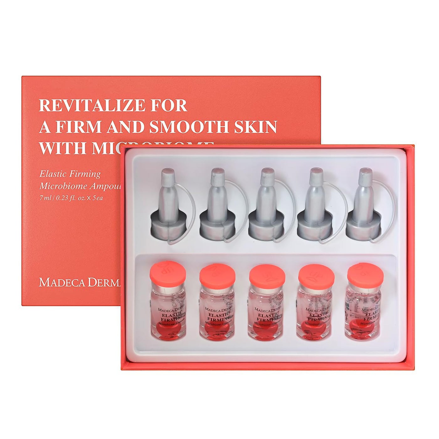 MADECA DERMA Elastic Firming Microbiome Ampoule â€“ Hydrating Korean Skincare with Hyaluronic Acid, Collagen & Peptides for Firmness, Elasticity, Fine Line Reduction & Rejuvenation (0.23 fl oz x 5)