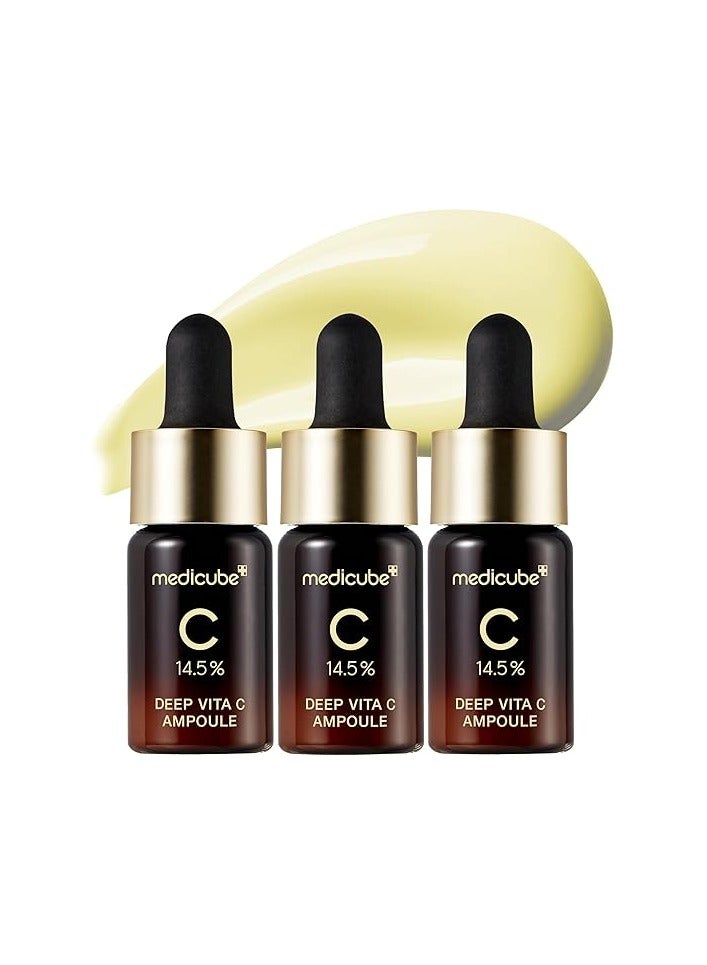 medicube Deep Vita C Serum 2.0 || 14.5% Pure Vitamin C reduce the appearance of hyperpigmentation, dark spots, and blemishes | 16 self-tests complete | Korean skincare (10g * 3 bottles)