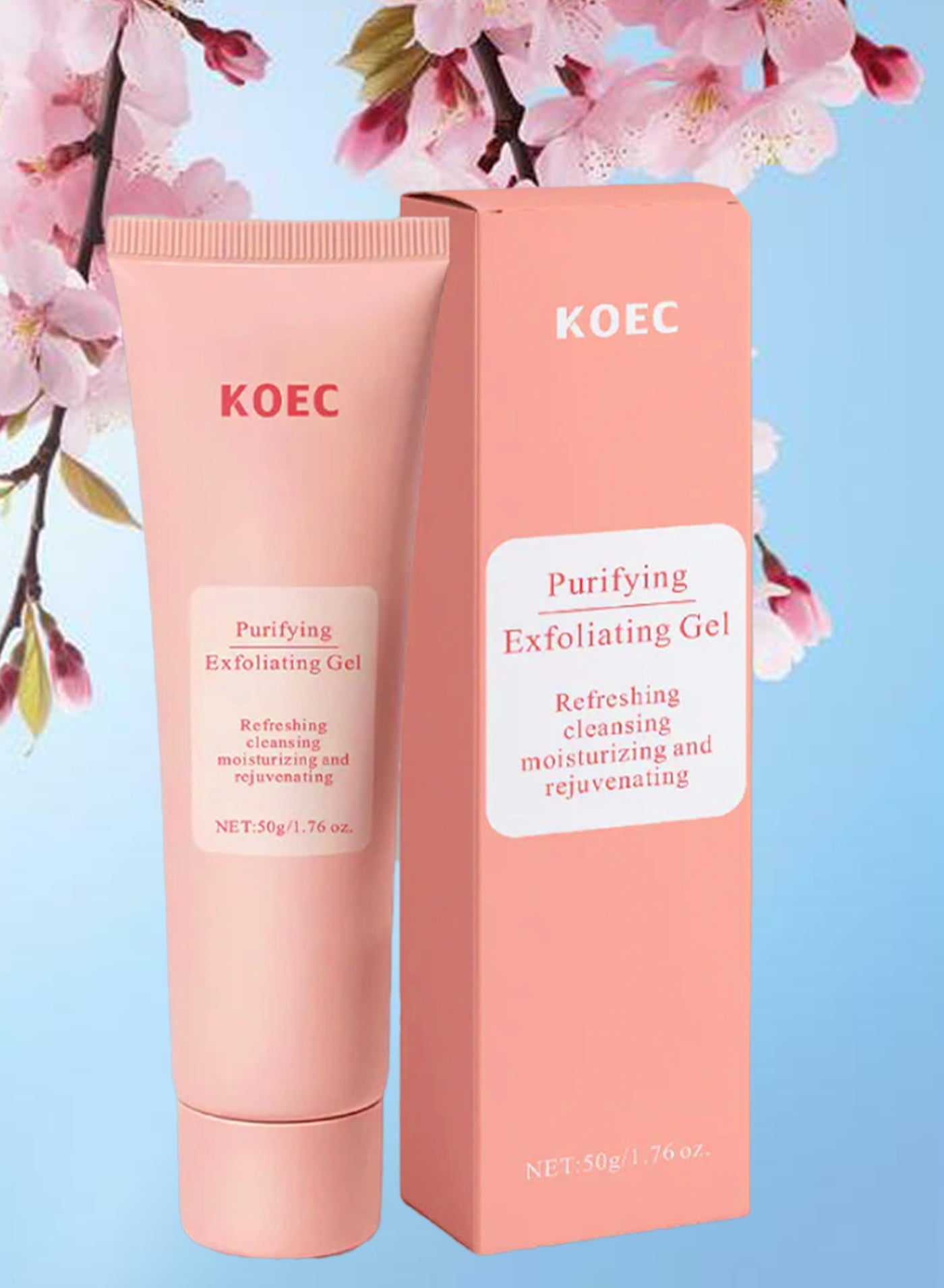 50g Purifying Exfoliating Gel Gentle Facial Exfoliator Cleanser Body and Facial Exfoliating Scrub Gentle Facial Exfoliator Cleanser for All Skin Types Moisturizing Nourishing Repair Cleans Dirt Oils Exfoliating Face Scrub