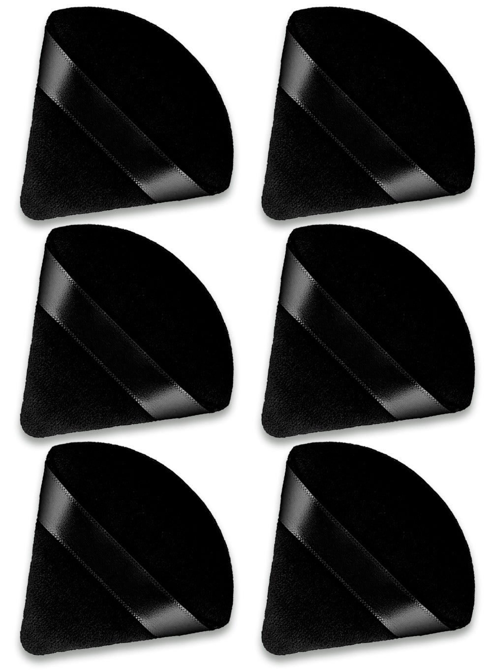 6 Pcs Triangle Powder Puff Set Pure Cotton Makeup Sponge Set Velour Powder Puff Soft Powder Puff for Face and Body Powder Cosmetic Foundation Sponge for Undereye Setting Face Makeup Puff Black