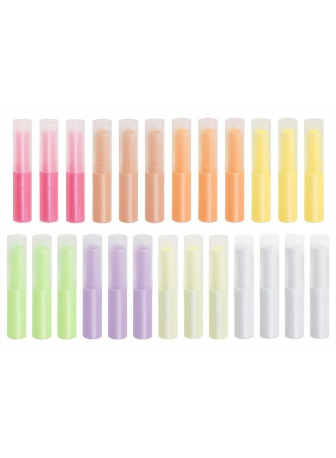 0.14Oz Empty Flavored Lip Balm Container Tubes Nontoxic Plastic Homemade Moisturizing Lip Stick With Caps Bulk Fit For Girls Women Adult Diy Making Supplies 25 Count (Multicolor)