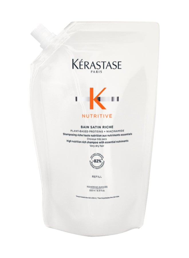 Nutritive Bain Satin Hydrating Shampoo for Dry Hair Refill - 500ml