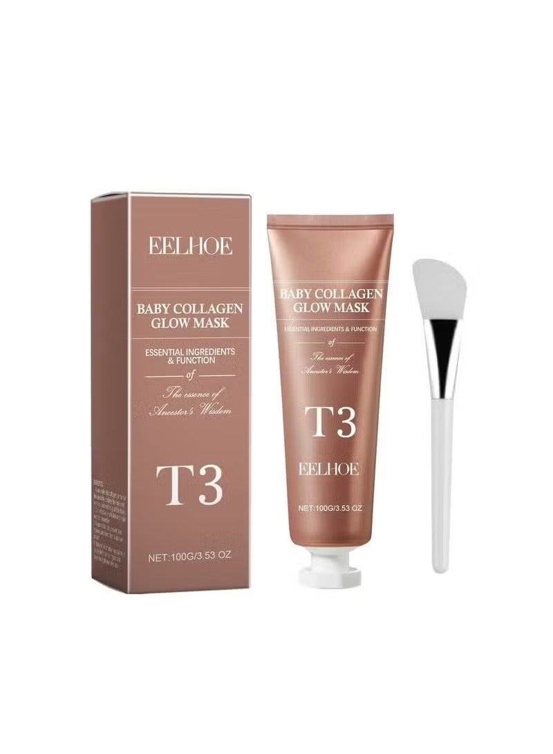 Collagen Mask, Baby Collagen Glow Mask, Collagen Peel Off Mask, Hydrating Mask for Anti-Wrinkle, Anti-Aging, Pore Tightening, Firming Lifting Glowy Skin