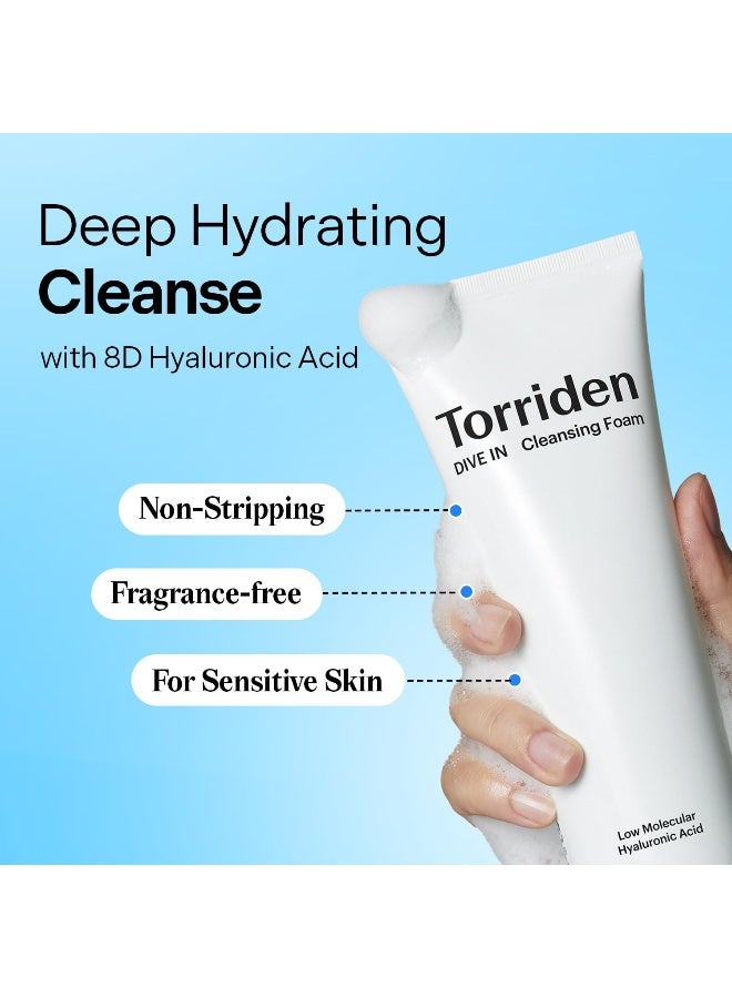 Dive-In Low Molecular Hyaluronic Acid Cleansing Foam 150Ml — Gentle Ph Balanced Cleanser, Vegan & Cruelty-Free, 5.07 Fl Oz - image 2