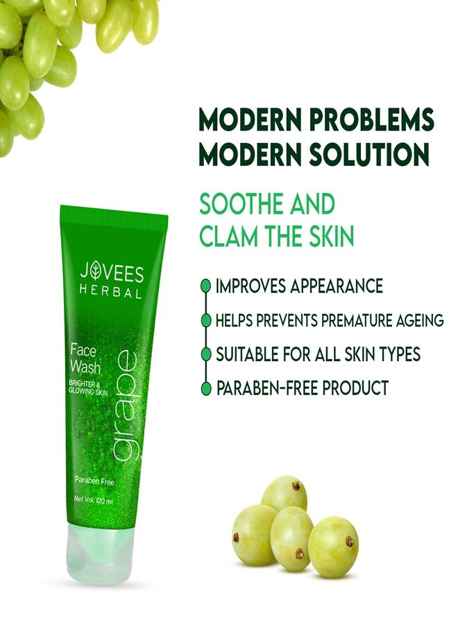 Jovees Herbal Grape Fairness Face Wash 120ml | With Grape Seed & Orange Peel Extract | Brightens Skin, Reduces Uneven Tone & Fine Lines - image 3