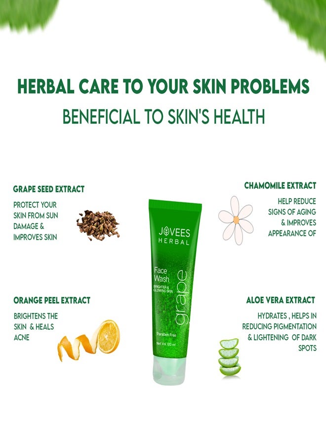 Jovees Herbal Grape Fairness Face Wash 120ml | With Grape Seed & Orange Peel Extract | Brightens Skin, Reduces Uneven Tone & Fine Lines - image 5