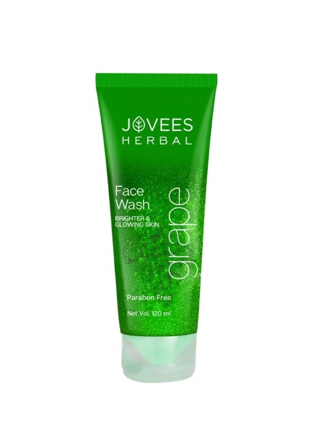 Jovees Herbal Grape Fairness Face Wash 120ml | With Grape Seed & Orange Peel Extract | Brightens Skin, Reduces Uneven Tone & Fine Lines