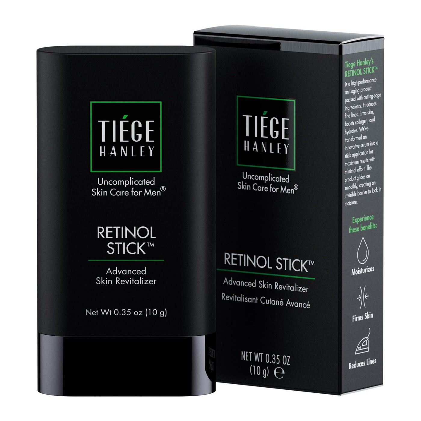 Tiege Hanley Retinol Stick for Men, Anti-Aging Face & Eye Stick With Hyaluronic Acid & Niacinamide, Helps Reduce Appearance of Fine Lines, Wrinkles & Dark Circles, Menâ€™s Skin Care, 0.35 Oz