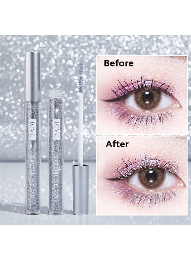 Diamond Eyelash Star Tear Mascara - Waterproof Shimmer Colored MascaraCharming Longlasting Mascara Perfect for Stage Party Wedding Music Festival Very Sparkling Eyes Makeup